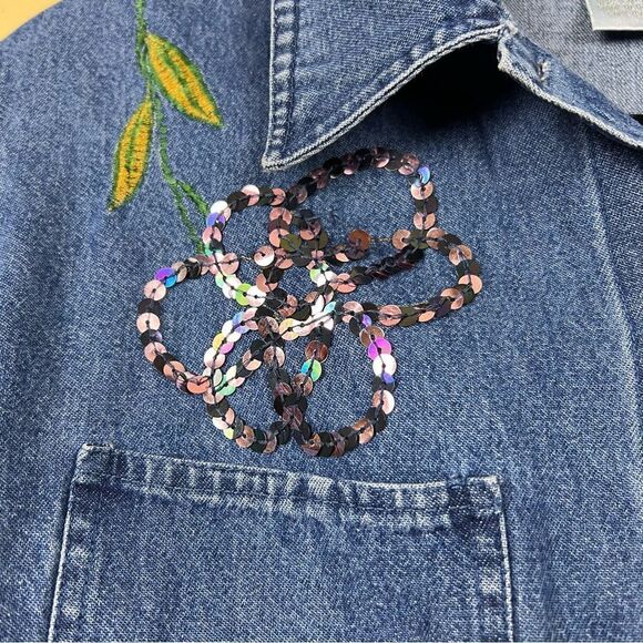 Vintage Sophisticate & Co. Jacket Denim Jeans Embroidery Size M - Picture 5 of 7